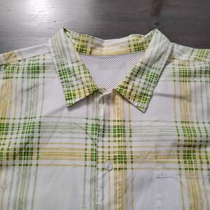 Columbia PFG Short Sleeve Shirt Mens XL White Plaid Fishing Omni Shade Vented